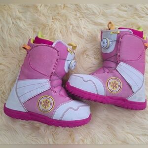 Burton Youth Zipline BOA Kids Pink Snowboard Boots Size 6